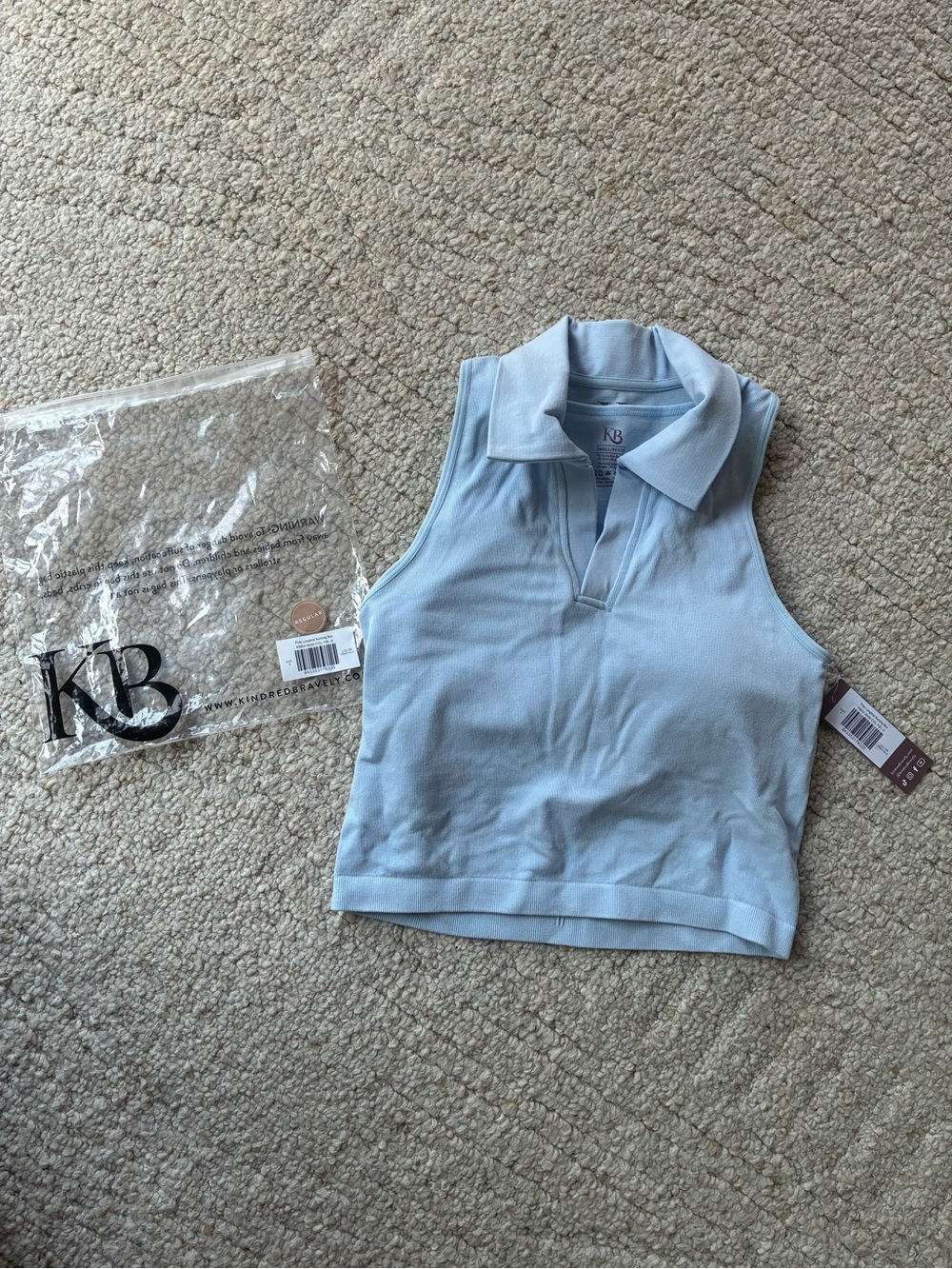 Kindred Bravely Polo Longline Nursing Bra Tag in French Blue